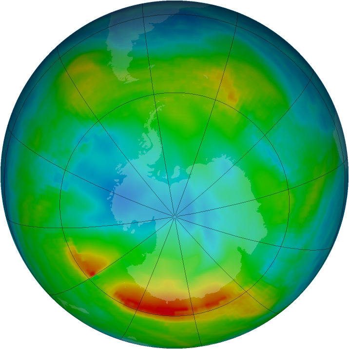 Antarctic ozone map for 26 May 1980